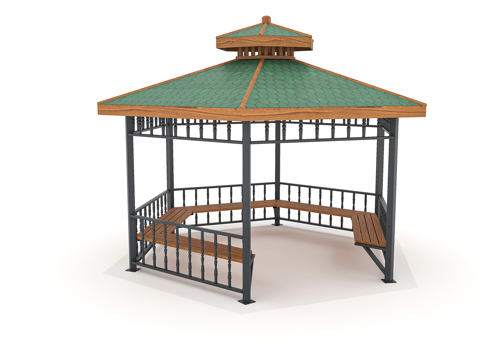 MKA002 - 4X4 HEXAGONAL METAL GAZEBO