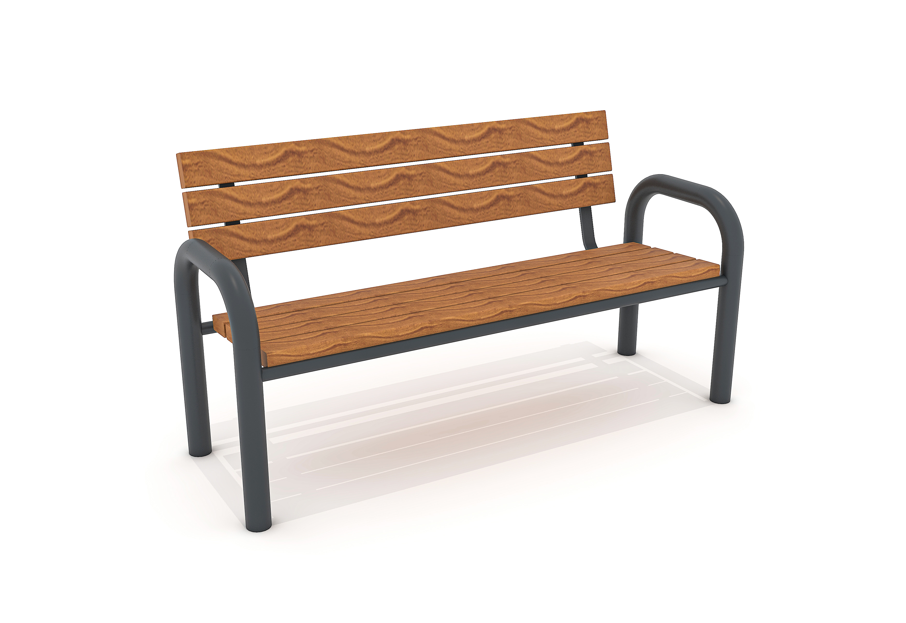 MOB001 - WOODEN BENCH WITH METAL LEGS