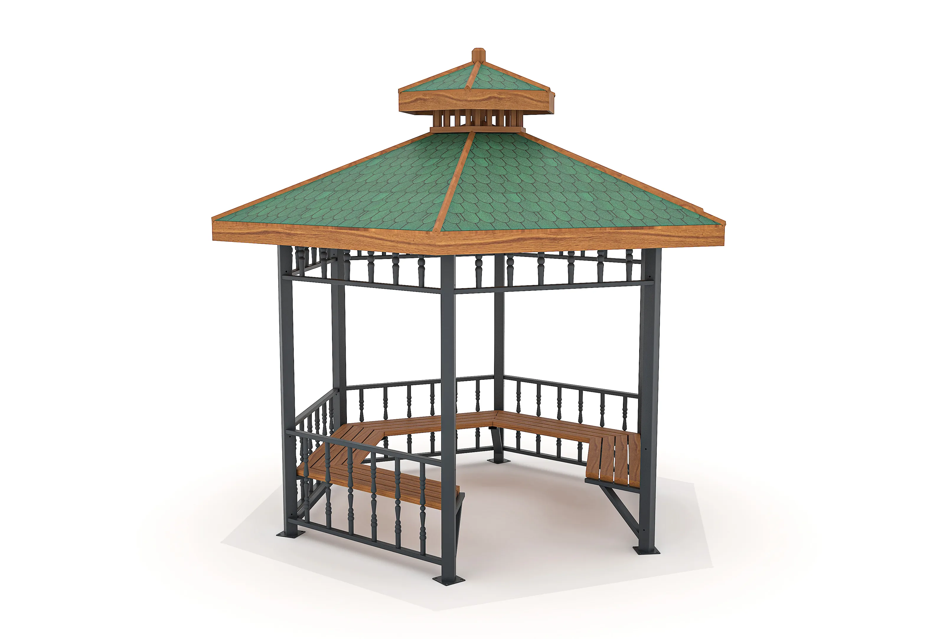 MKA001 - 3X3 HEXAGONAL METAL GAZEBO